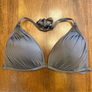 Bronze Push-Up Bikini Top | Ruched Triangle Swim Top Size M | Old Navy